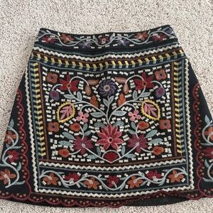 Embroidered Floral Mini Skirt
